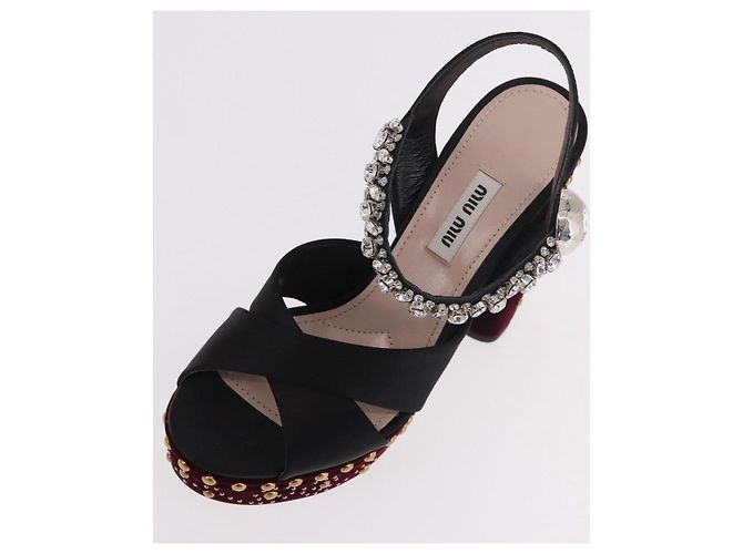 Décolleté Miu Miu in velluto bordeaux Auth BA13689M Bordò - vista 23