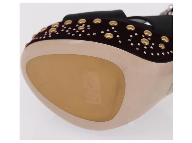 Décolleté Miu Miu in velluto bordeaux Auth BA13689M Bordò - vista 25
