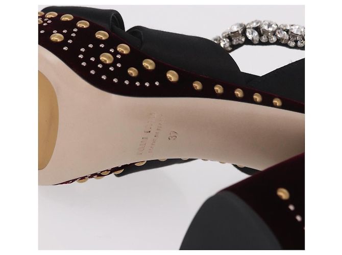 Décolleté Miu Miu in velluto bordeaux Auth BA13689M Bordò - vista 26