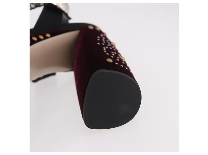 Décolleté Miu Miu in velluto bordeaux Auth BA13689M Bordò - vista 27
