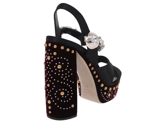 Décolleté Miu Miu in velluto bordeaux Auth BA13689M Bordò - vista 3