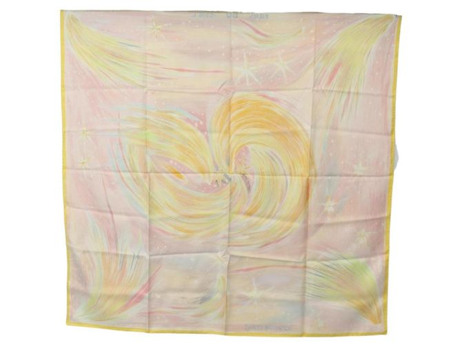 Hermès Sciarpa HERMES Carre 90 "FEUX DU CIEL" in Seta Rosa Auth 190239M - vista 15