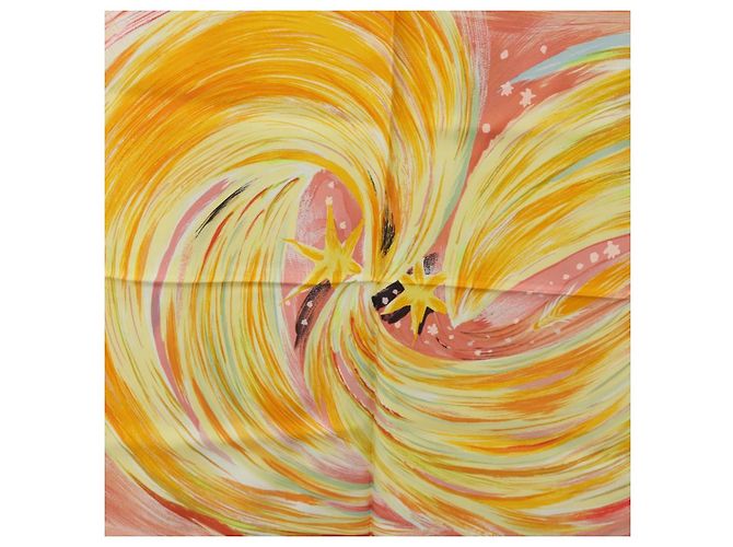 Hermès Sciarpa HERMES Carre 90 "FEUX DU CIEL" in Seta Rosa Auth 190239M - vista 6