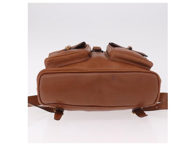 Zaino GUCCI Bamboo in pelle marrone oro 003 58 0016 Auth bs35671 D'oro - vista 11