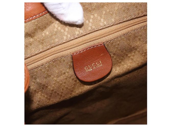 Zaino GUCCI Bamboo in pelle marrone oro 003 58 0016 Auth bs35671 D'oro - vista 21