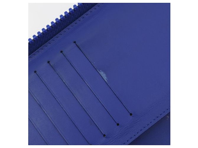 LOUIS VUITTON Taurillon Clemence Monogram Zippy Wallet Blue M80791 Auth 189644 - view 10