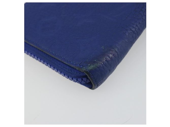 LOUIS VUITTON Taurillon Clemence Monogram Zippy Wallet Blue M80791 Auth 189644 - view 16