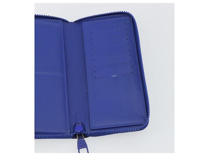 LOUIS VUITTON Taurillon Clemence Monogram Zippy Wallet Blue M80791 Auth 189644 - view 17