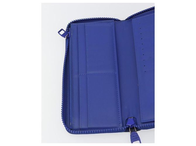 LOUIS VUITTON Taurillon Clemence Monogram Zippy Wallet Blue M80791 Auth 189644 - view 18