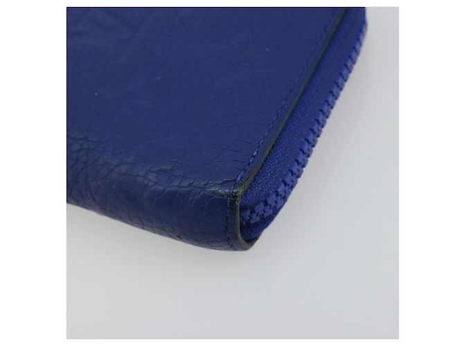 LOUIS VUITTON Taurillon Clemence Monogram Zippy Wallet Blue M80791 Auth 189644 - view 7