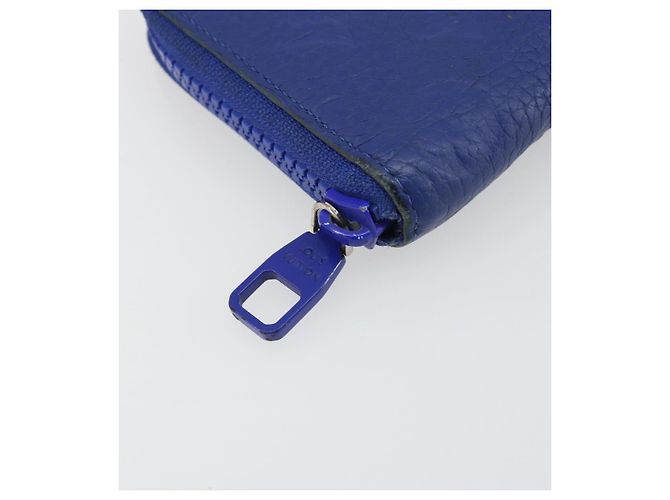 LOUIS VUITTON Taurillon Clemence Monogram Zippy Wallet Blue M80791 Auth 189644 - view 8