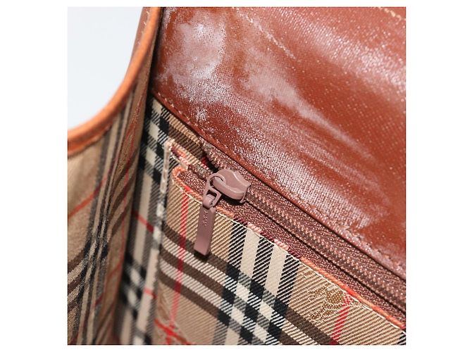 Bolso Burberry de cuero 2way Marrón Oro Auth ep14918 Castaño Dorado - vista 22