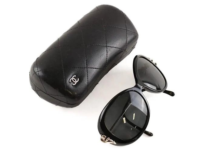 Gafas de sol Chanel negras de plástico Negro - vista 6