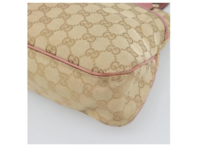 Bolsa Tote GUCCI GG Canvas Bege Dourado 163288 Auth 189663 - vista 10