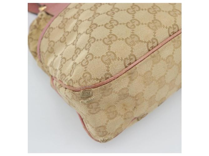 Bolsa Tote GUCCI GG Canvas Bege Dourado 163288 Auth 189663 - vista 11