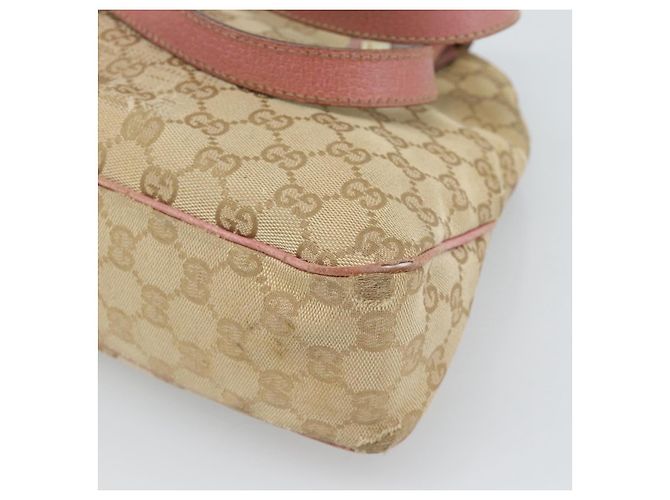 Bolsa Tote GUCCI GG Canvas Bege Dourado 163288 Auth 189663 - vista 12