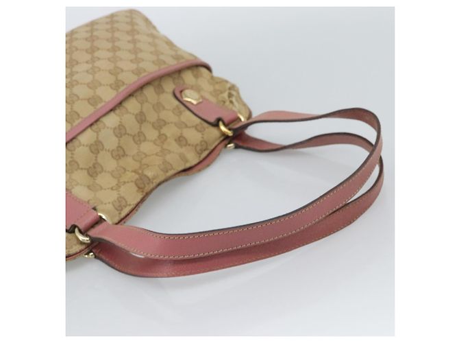 Bolsa Tote GUCCI GG Canvas Bege Dourado 163288 Auth 189663 - vista 7