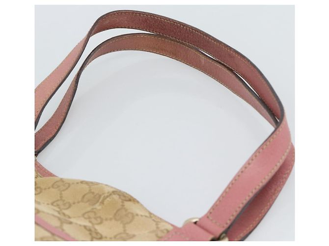 Bolsa Tote GUCCI GG Canvas Bege Dourado 163288 Auth 189663 - vista 8