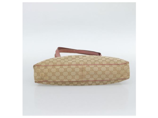 Bolsa Tote GUCCI GG Canvas Bege Dourado 163288 Auth 189663 - vista 9