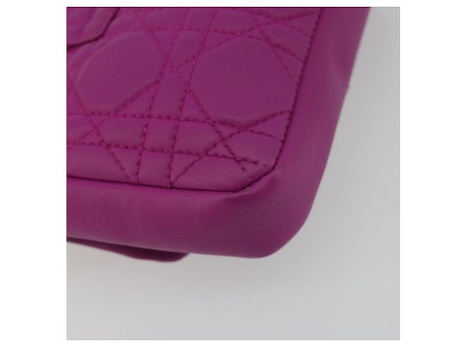 Borsa a tracolla Christian Dior Chain Cannage in pelle di agnello viola Auth 189118A Argento Porpora - vista 13