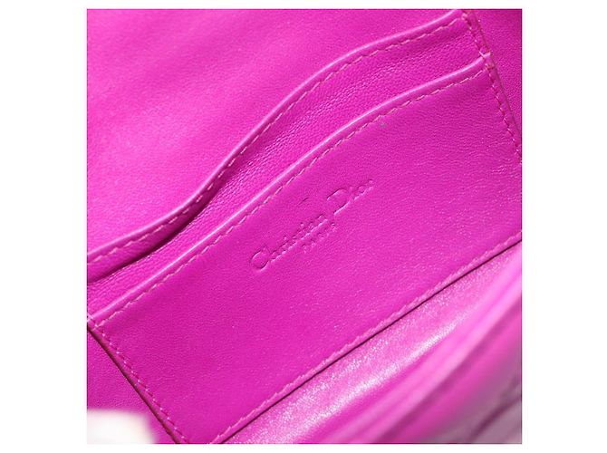 Borsa a tracolla Christian Dior Chain Cannage in pelle di agnello viola Auth 189118A Argento Porpora - vista 16
