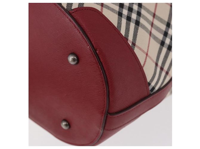 BURBERRY Nova Check Tote Bag Canvas Beige Silver Auth ka4974A Silber - Ansicht 15