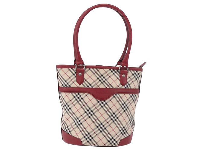 BURBERRY Nova Check Tote Bag Canvas Beige Silver Auth ka4974A Silber - Ansicht 2