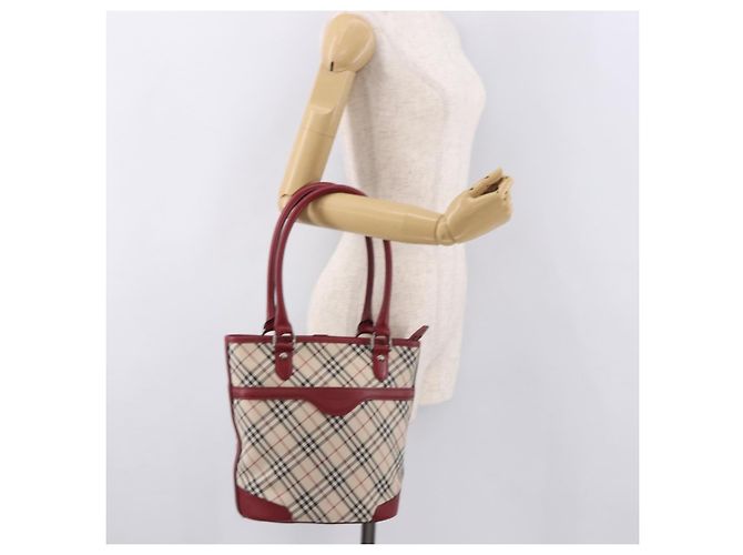 BURBERRY Nova Check Tote Bag Canvas Beige Silver Auth ka4974A Silber - Ansicht 26