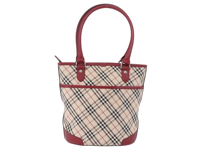 BURBERRY Nova Check Tote Bag Canvas Beige Silver Auth ka4974A Silber - Ansicht 3