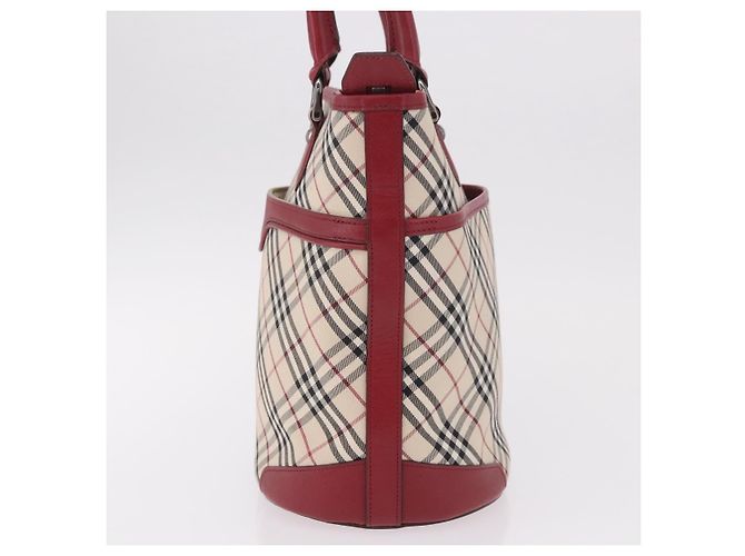 BURBERRY Nova Check Tote Bag Canvas Beige Silver Auth ka4974A Silber - Ansicht 4