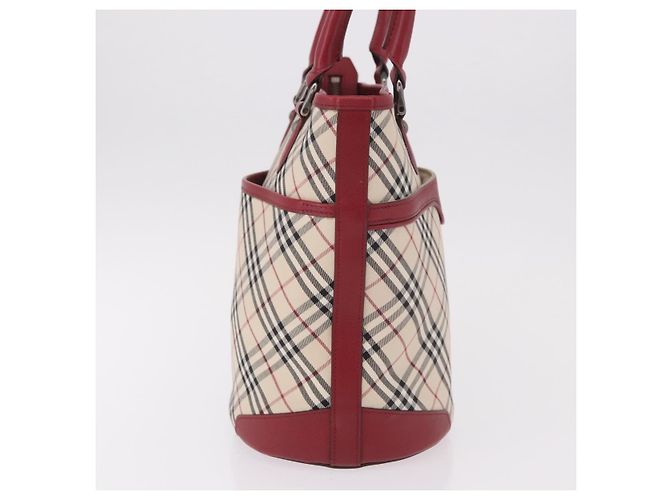 BURBERRY Nova Check Tote Bag Canvas Beige Silver Auth ka4974A Silber - Ansicht 5