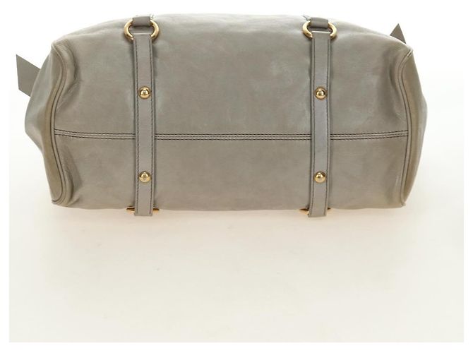 Borsa Miu Miu in pelle 2way Grigio Oro Auth 189246V Marrone D'oro - vista 13