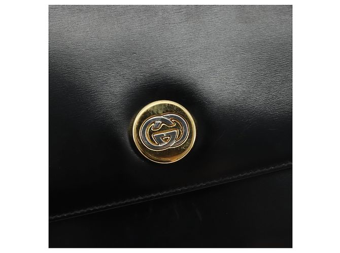 Borsa a Spalla GUCCI in Pelle Nera e Oro Auth ep14962V Nero D'oro - vista 14