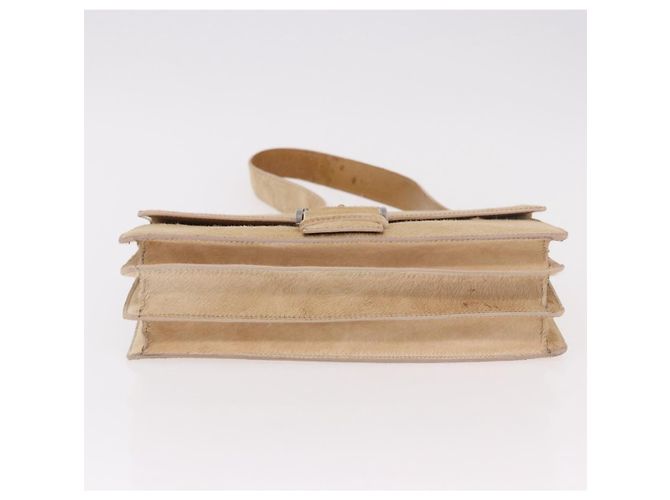 Borsa a tracolla PRADA in pelle Harako Beige Argento Auth bs35934V - vista 11
