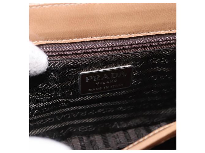 Borsa a tracolla PRADA in pelle Harako Beige Argento Auth bs35934V - vista 19