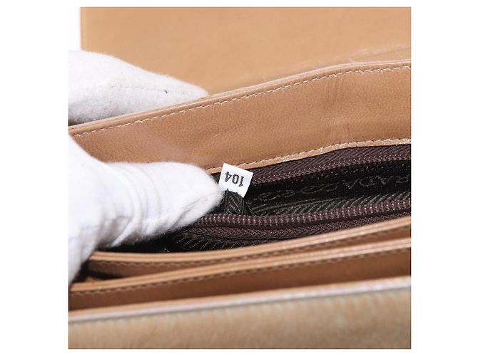 Borsa a tracolla PRADA in pelle Harako Beige Argento Auth bs35934V - vista 31