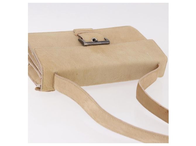 Borsa a tracolla PRADA in pelle Harako Beige Argento Auth bs35934V - vista 7