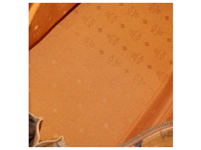 Bolso Boston MCM Vicetos de cuero marrón oro Auth 189352 Castaño Dorado - vista 16