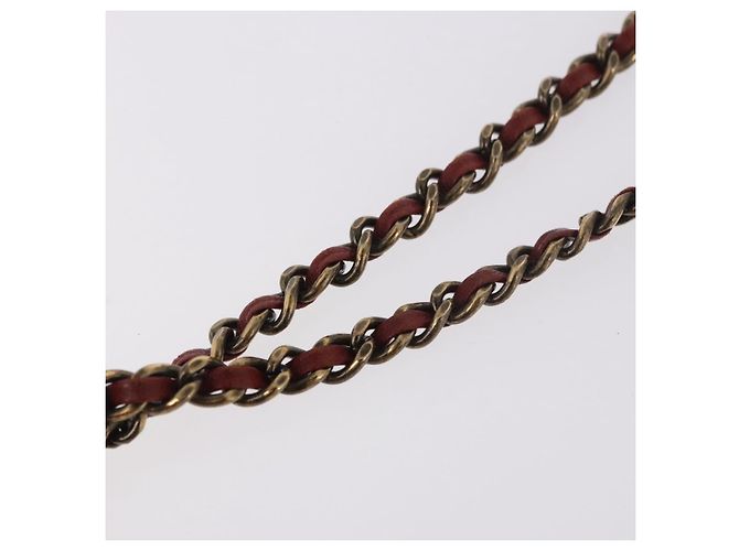 CHANEL Matelasse Chain Shoulder Bag Lamb Skin Red Gold CC Auth ka5036M Rosso D'oro - vista 10