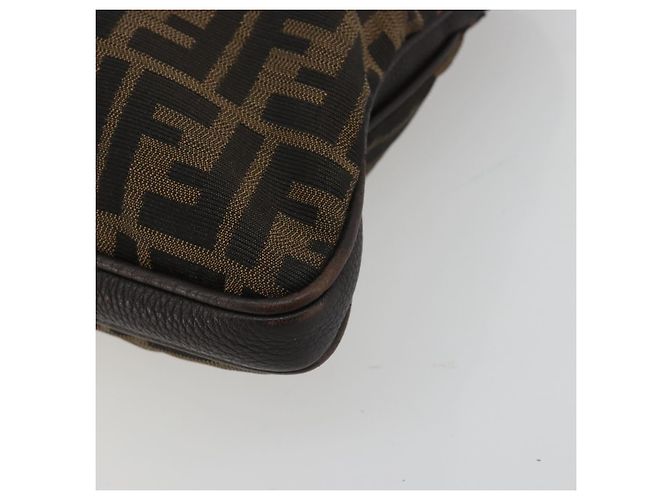 Borsa a Mano FENDI Zucca Canvas Nero Marrone Auth ka4970 - vista 10