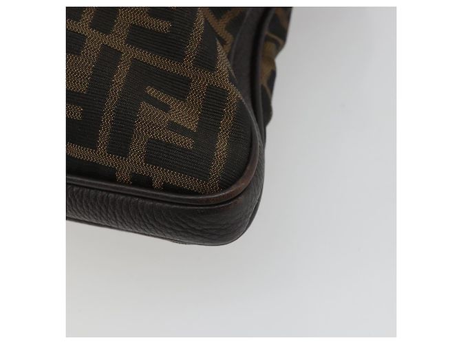 Borsa a Mano FENDI Zucca Canvas Nero Marrone Auth ka4970 - vista 12