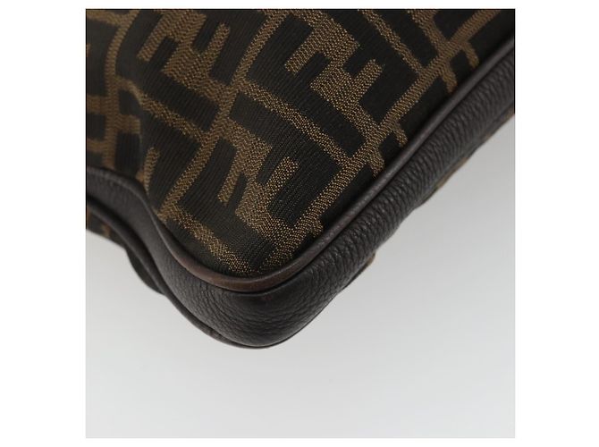 Borsa a Mano FENDI Zucca Canvas Nero Marrone Auth ka4970 - vista 13