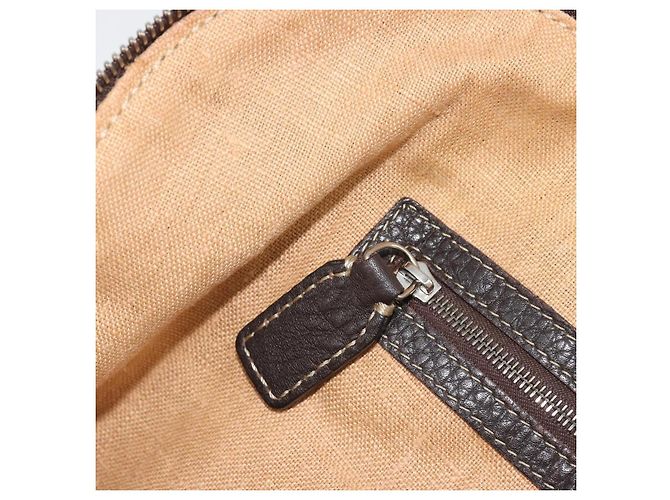 Borsa a Mano FENDI Zucca Canvas Nero Marrone Auth ka4970 - vista 19