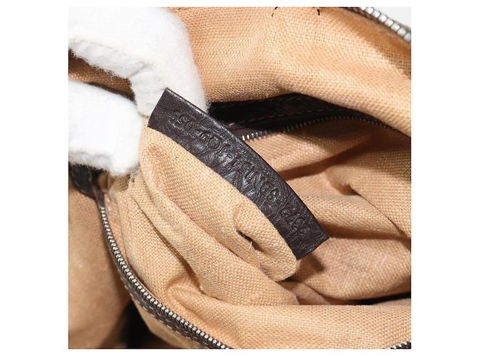 Borsa a Mano FENDI Zucca Canvas Nero Marrone Auth ka4970 - vista 21