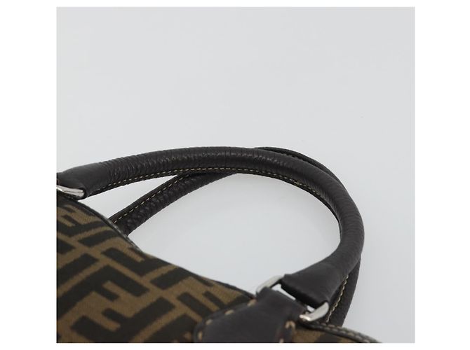 Borsa a Mano FENDI Zucca Canvas Nero Marrone Auth ka4970 - vista 8