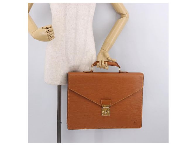 LOUIS VUITTON Epi Serviette Conseiller Briefcase Zipang Gold M54428 Auth 190766 Braun - Ansicht 27