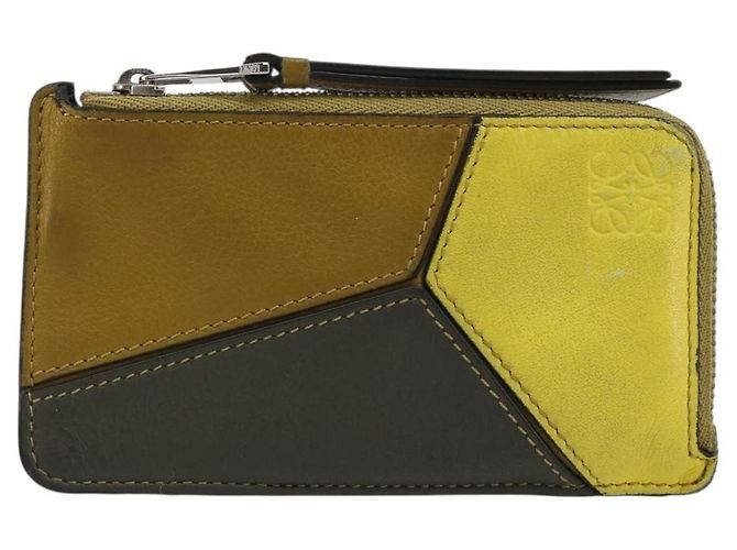 LOEWE Puzzle Card Case Leather Multicolor Silver Auth 189011 Silvery Multiple colors - view 13