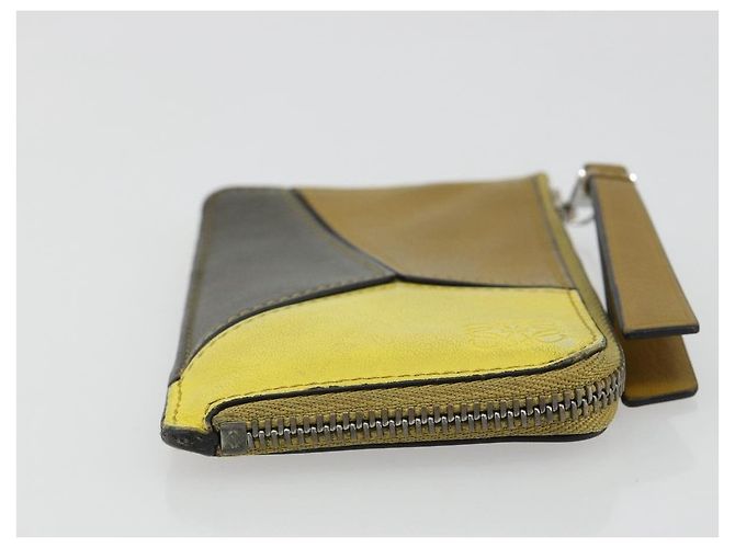 LOEWE Puzzle Card Case Leather Multicolor Silver Auth 189011 Silvery Multiple colors - view 3