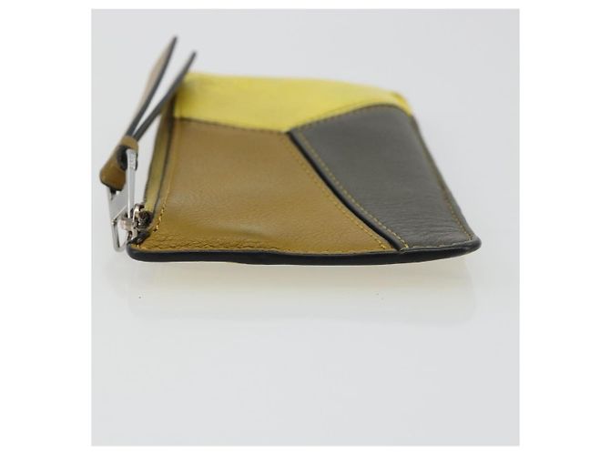 LOEWE Puzzle Card Case Leather Multicolor Silver Auth 189011 Silvery Multiple colors - view 4