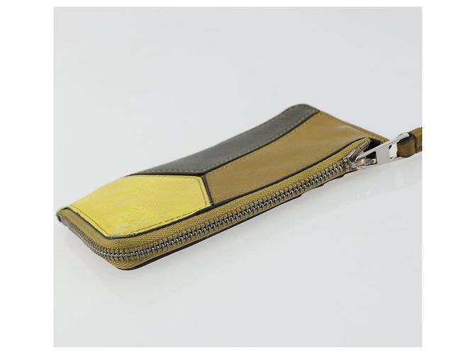 LOEWE Puzzle Card Case Leather Multicolor Silver Auth 189011 Silvery Multiple colors - view 5